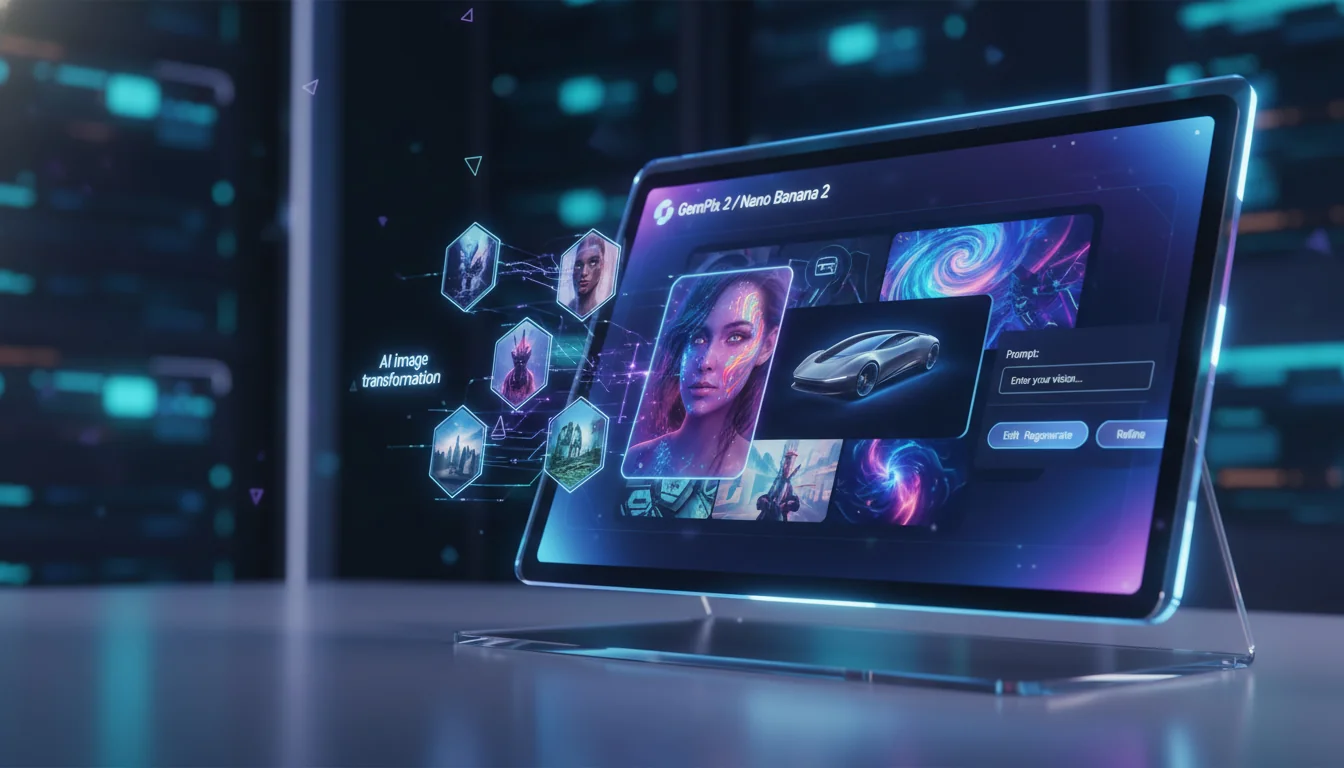Gempix2 AI image generation interface showing tutorial preview with advanced features